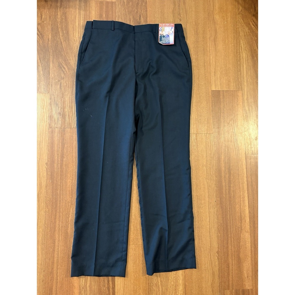Vintage 90s Carl Michaels Men's Black Dress Pants NWT 38x33 AdjustEase NOS